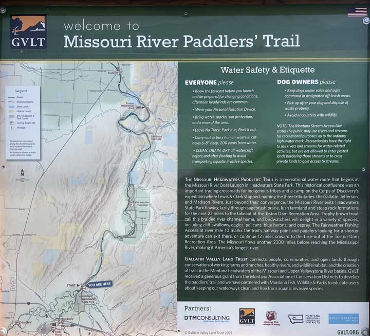 Missouri River Paddler's Trail Sign.